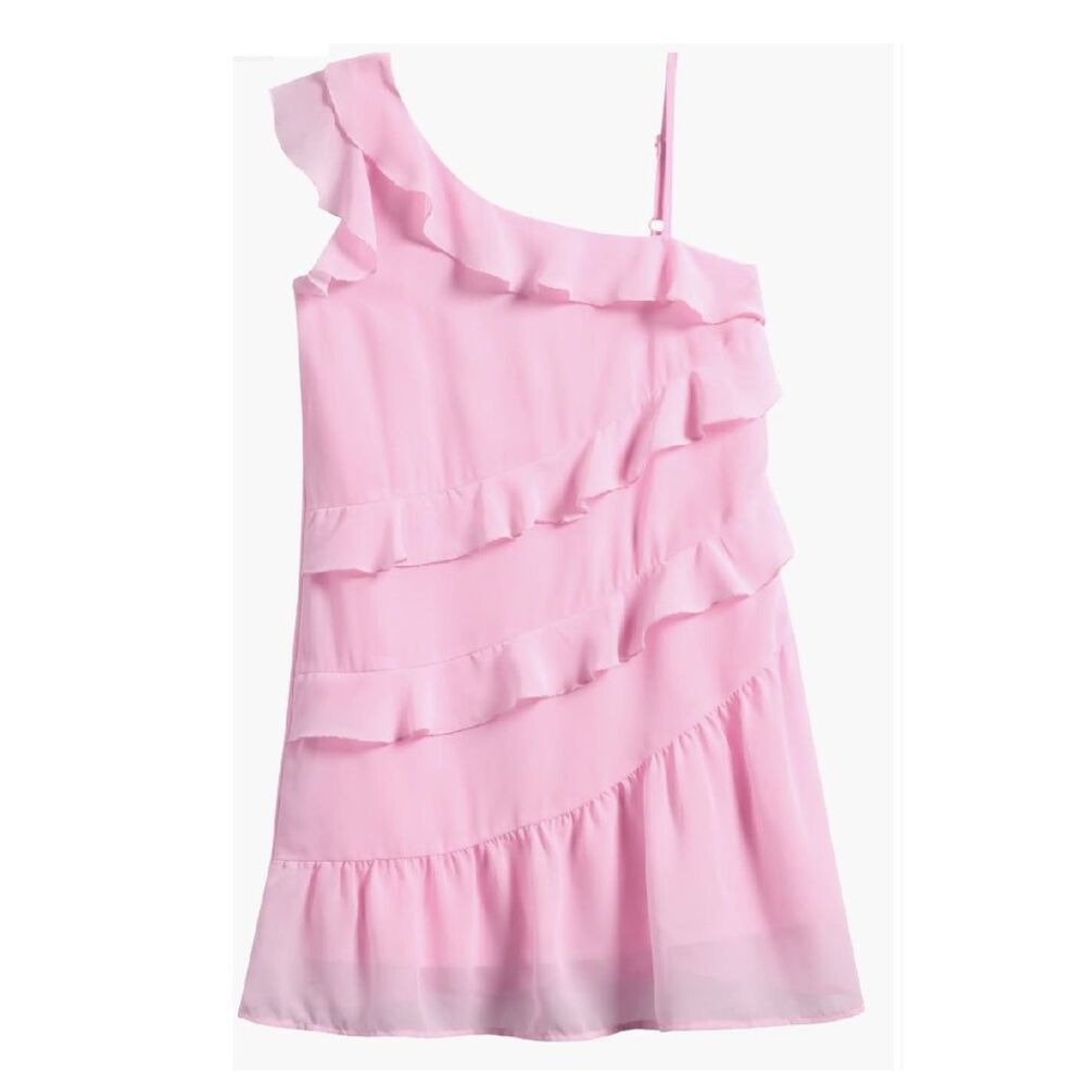 Ava & Yelly Tween One-Shoulder Ruffle Dress 10